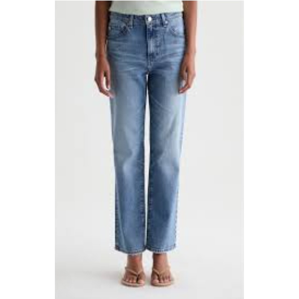 AG Adriano Goldschmied Brinley Mid-Rise Straight Leg Jeans Blue Size 24 Japanese